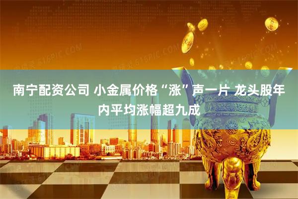 南宁配资公司 小金属价格“涨”声一片 龙头股年内平均涨幅超九成